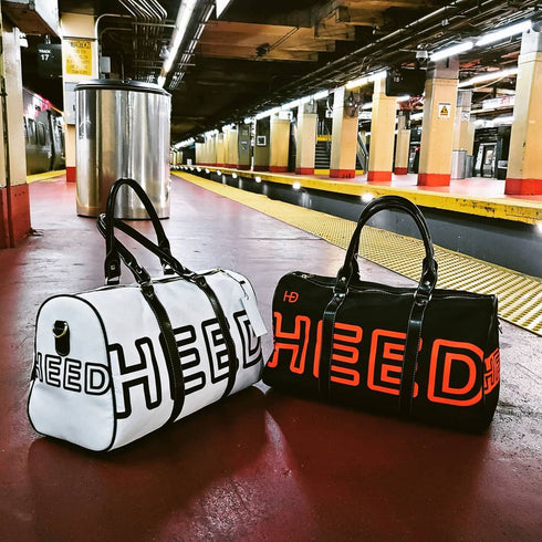 HEED NYC OTL White & Black Mini Duffle Bag